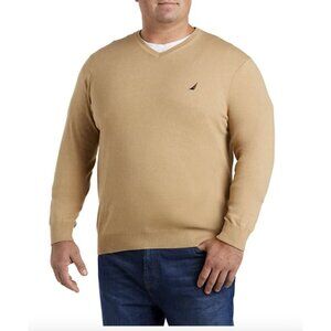 Nautica Mens V-Neck Sweater Classic Fit Soft Knit Casual Pullover, Size 2XL, NWT